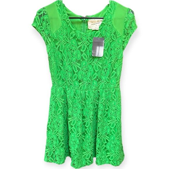 NWT Anthropologie Coincidence & Chance Green Lace mini Dress Retail 79.00  M - Picture 4 of 5